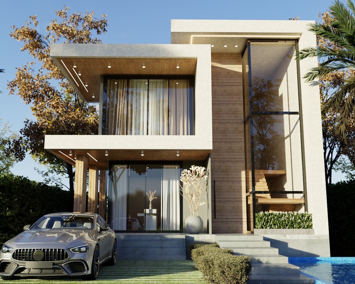 ArtStation - Modern villa design - exterior design ArtStation - Modern villa design - exterior design